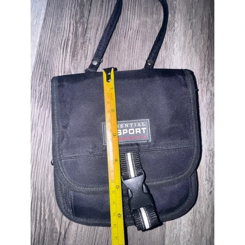 Essential Sport Elements Black Nylon Neck Wallet Travel Pouch Crossbody Bag